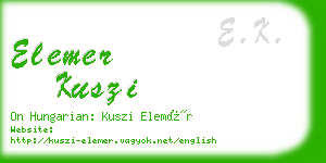 elemer kuszi business card